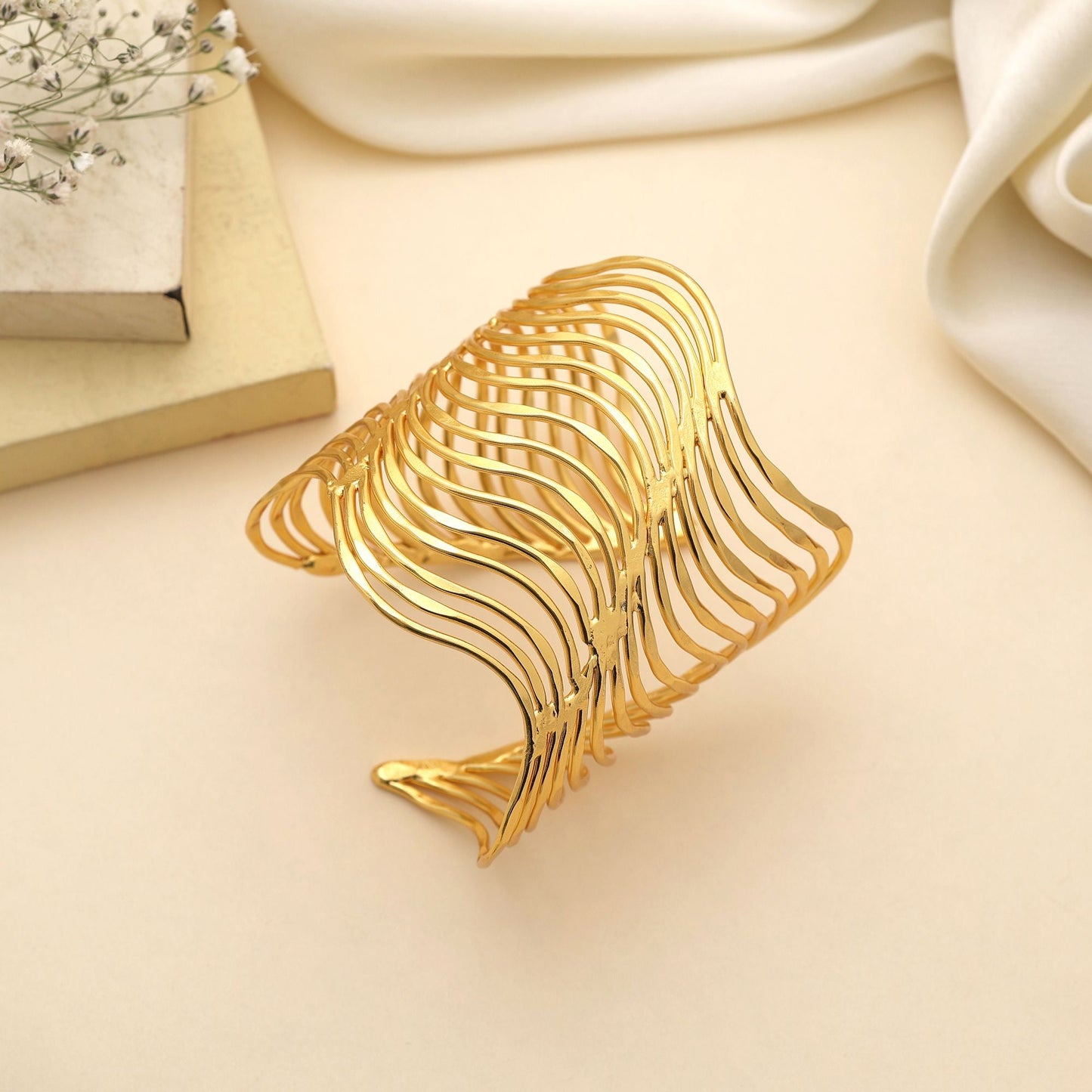 Gold Color Bracelet Crafted With Elegant Traditional Detailing For Timeless Festive And Wedding Wear