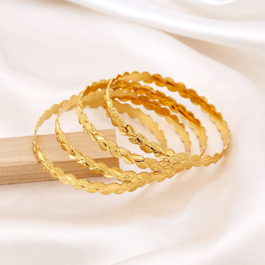 Gold Color 1 Set Of Fashion Bangle (PLKB163GLD)