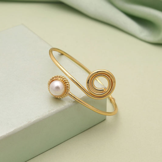 White Color Gold Plated Bracelet (PLKB166WHT)