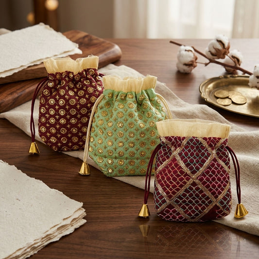 Multi Color 6 Pieces Potli Bags Combo