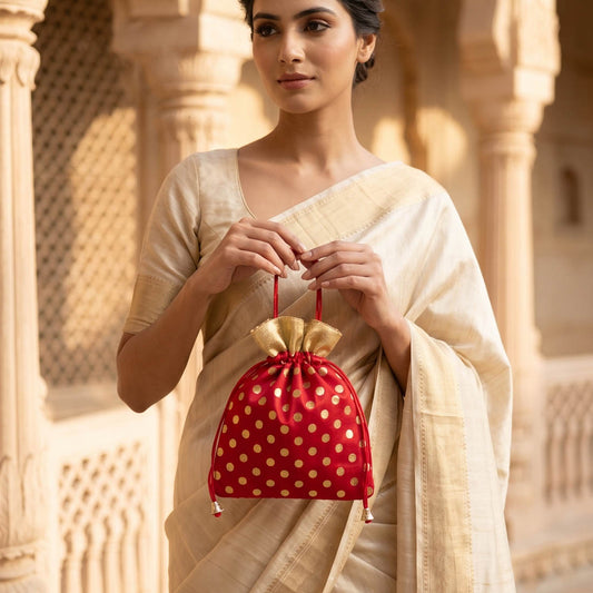 Red Color 10 Pieces Potli Bags Combo