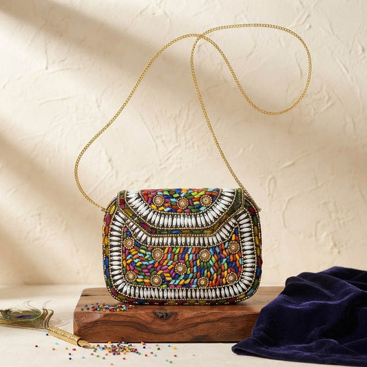 Minimalist Sleek Gold Color Metal Handmade Golden Clutch Bag For Parties