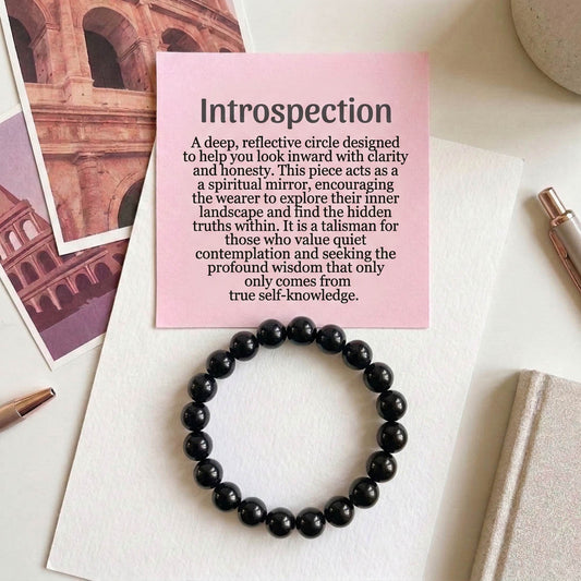 Schwarzes Obsidian-Natursteinarmband