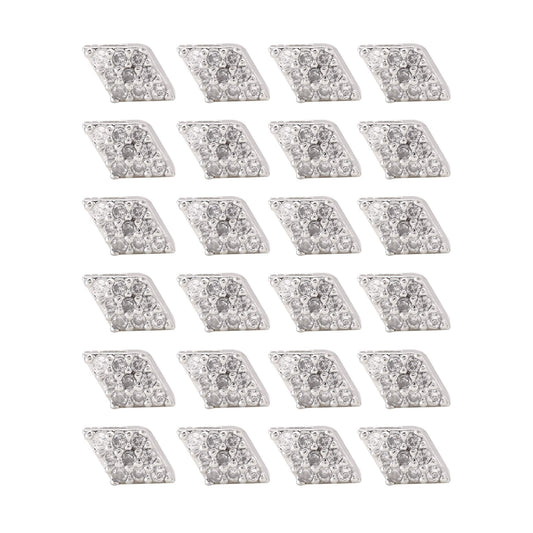 Silberfarbenes, glänzendes 12er Set American Diamond Ohrstecker-Kombination für Partys