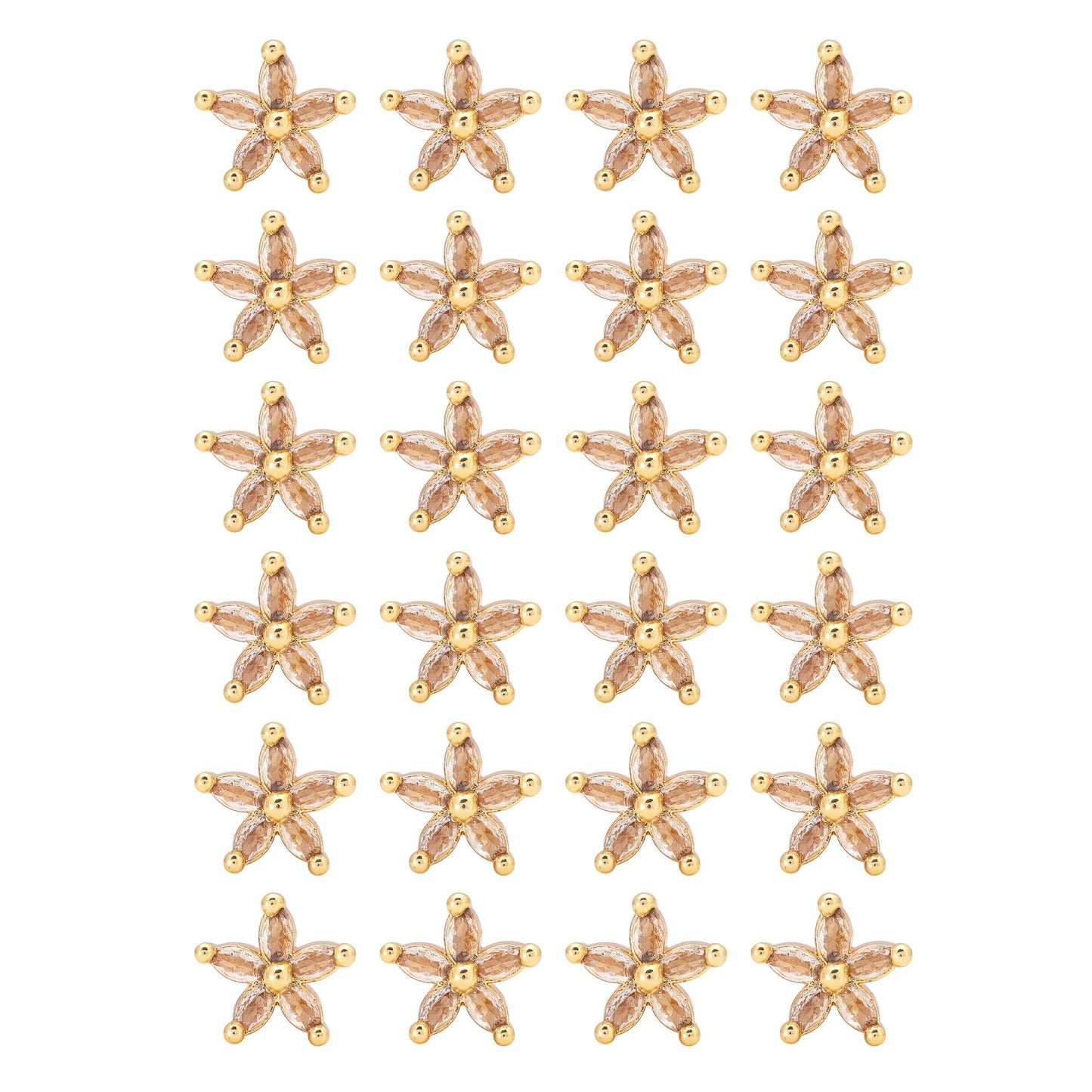 Goldfarbenes 12er-Set glamouröser amerikanischer Diamantohrstecker-Kombi für festliche Anlässe