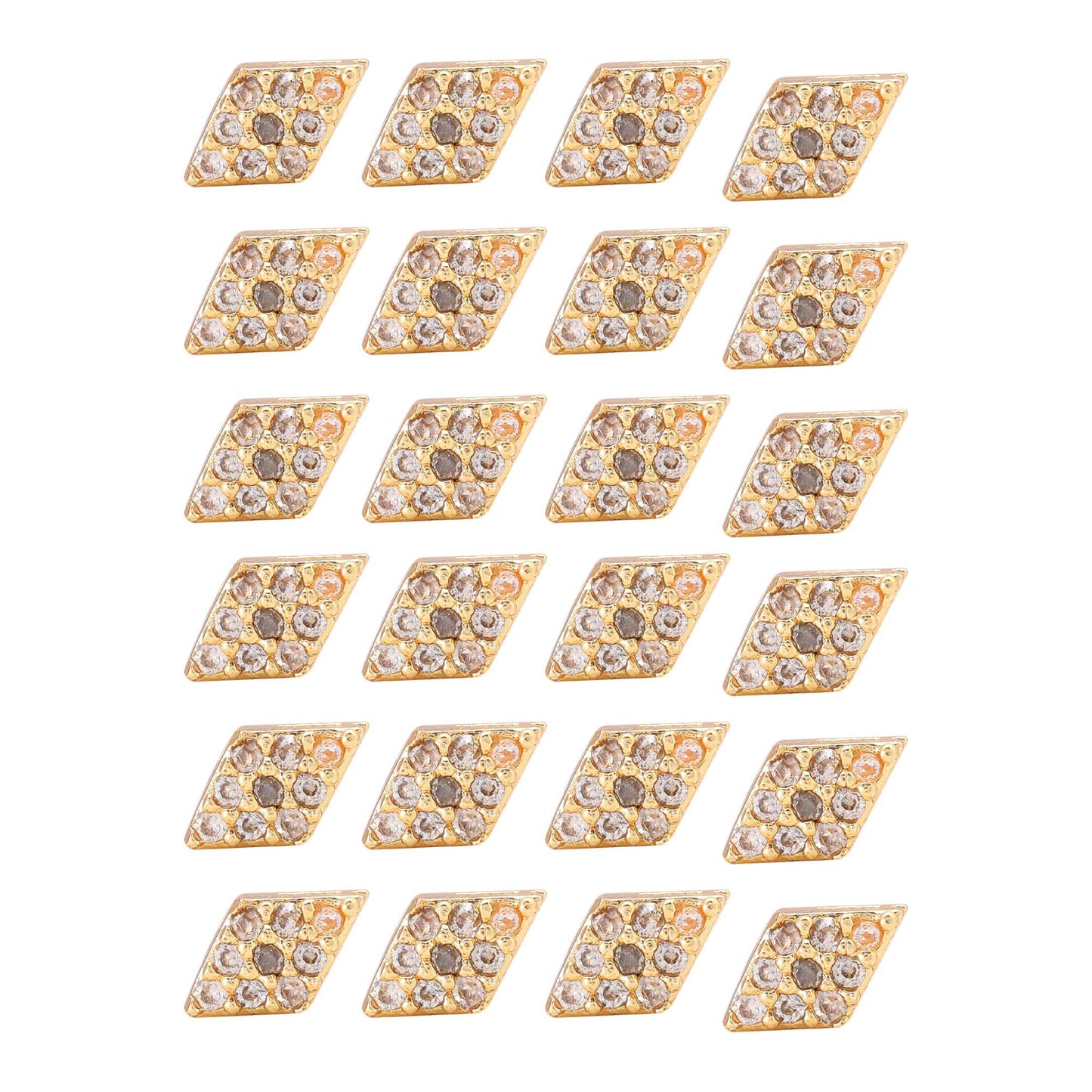 Goldfarbene 12 Paar klassische glitzernde American Diamond Ohrstecker-Kombination für den täglichen Gebrauch