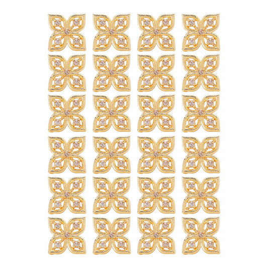 Gold Color 12 Pairs Beautiful Bridal American Diamond Stud Earrings Combo For Party Wear