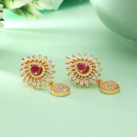 Multi Color 5 In 1 Interchangeable American Diamond Stud Earrings Combo For Women’S Fashion