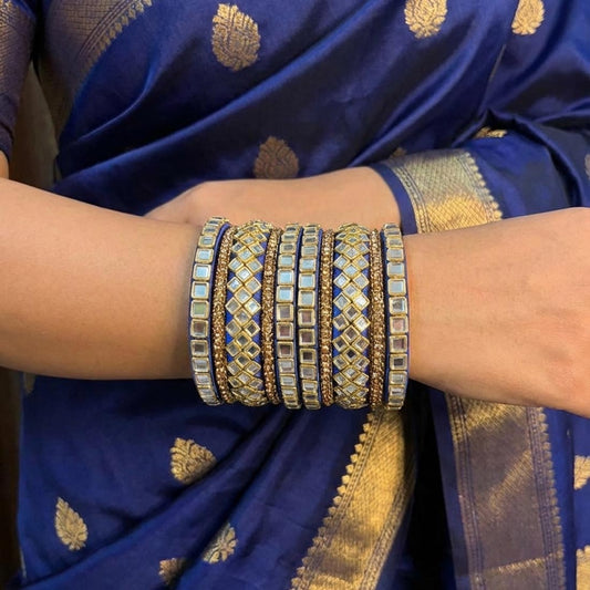 Blue Color 1 Set Of Thread Bangle Featuring Vibrant Tone And Traditional Appeal