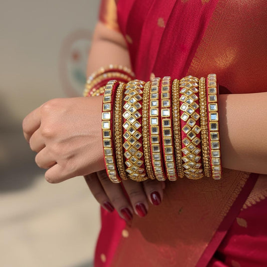 Maroon Color 1 Set Of Thread Bangle Designed For Traditional Festive Ethnic Wear