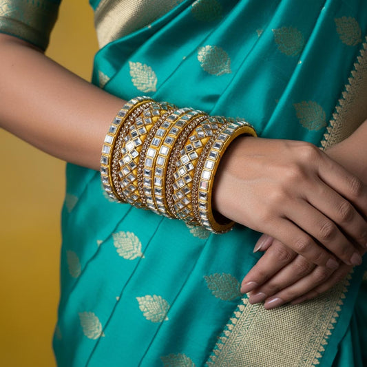 Yellow Color 1 Set Of Thread Bangle Perfect For Haldi Ceremonies And Celebrations