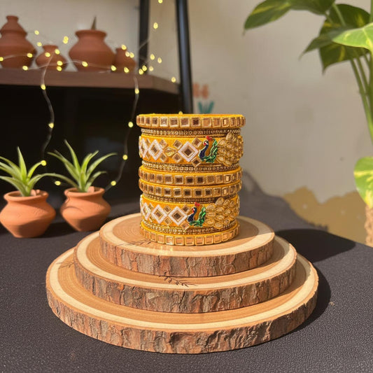 Yellow Color 1 Set Of Thread Bangle Inspired By Sunshine Festive Vibes