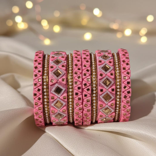 Pink Color 1 Set Of Thread Bangle Showcasing Charming Traditional Thread Artistry