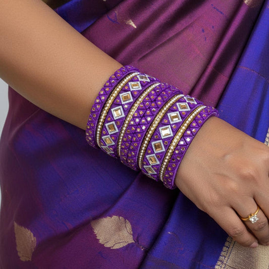 Purple Color 1 Set Of Thread Bangle Inspired By Royal Indian Traditions