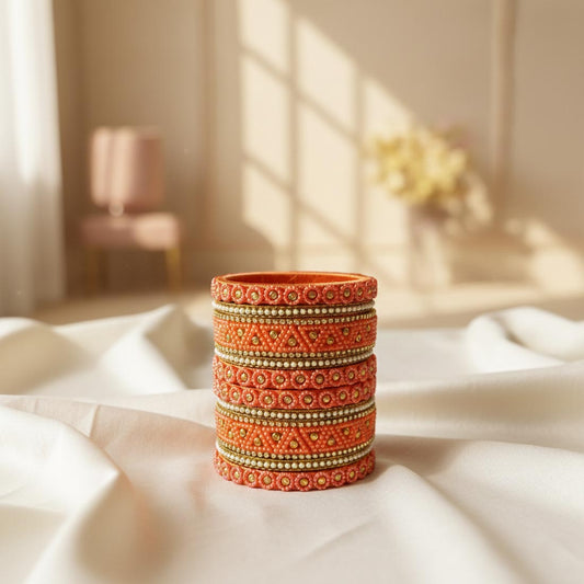 Pfirsichfarbener Faden-Armreif im 1er-Set mit sanftem, elegantem ethnischen Charme