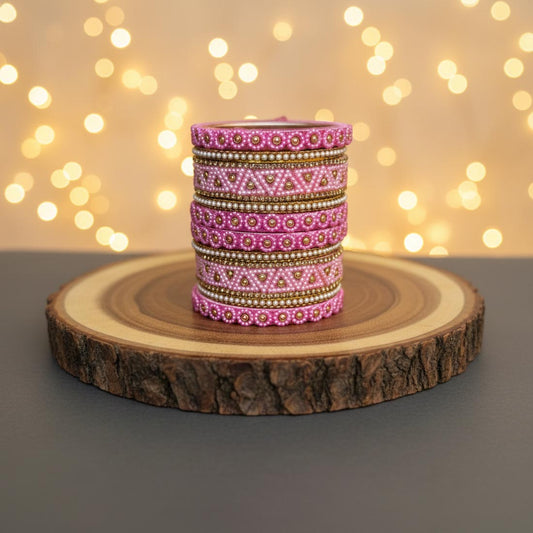 Pink Farbe 1 Set von Faden-Armreifen mit schickem, stilvollem Party-Wear-Finish