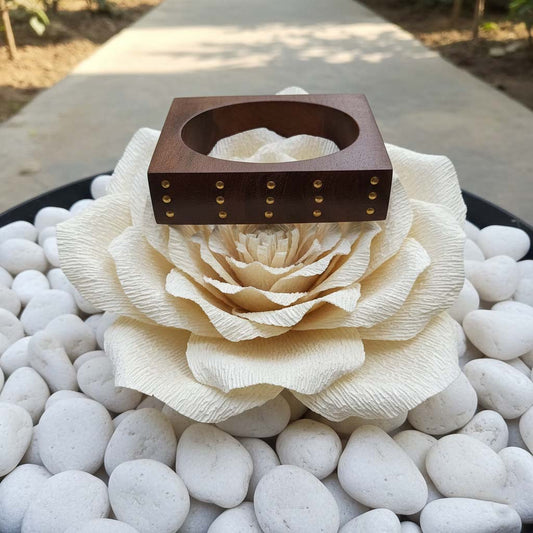 Brown Color Single Hand 1 Piece Of Wooden Bangle Size: 2.6 (WNB108BRW-2.6)