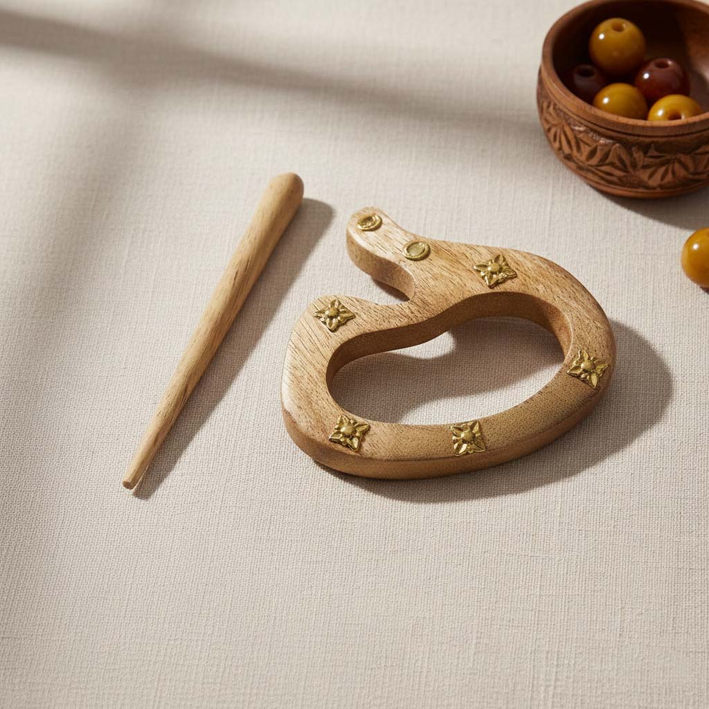 Brown Color Wooden Hair Pin Crafted With Elegant Traditional Detailing For Beautiful Everyday Hairstyling