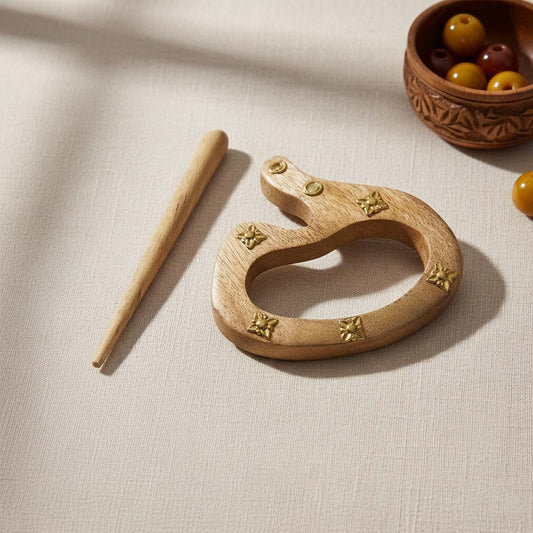 Brown Color Wooden Hair Pin Crafted With Elegant Traditional Detailing For Beautiful Everyday Hairstyling