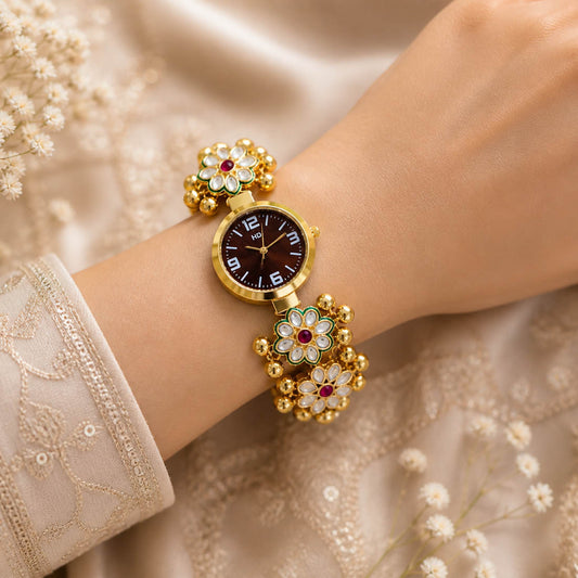 Royal Rani Color Kundan Watch For Girls & Women Wedding Wear Elegant Collection