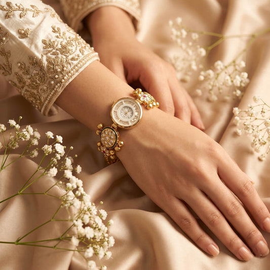 Designer Rani & Green Color Kundan Watch For Girls & Women Bridal Collection