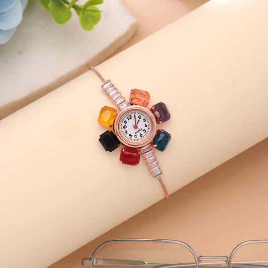 Rose Gold Plated Watch For Girls & Women Featuring Premium Designer Dial Style