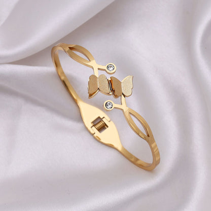 Gold Color American Diamond Anti Tarnish Bracelet With Premium Sparkle And Long Lasting Finish