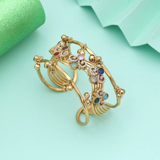 Multi Color American Diamond Bracelet Crafted For Luxurious Festive Styling