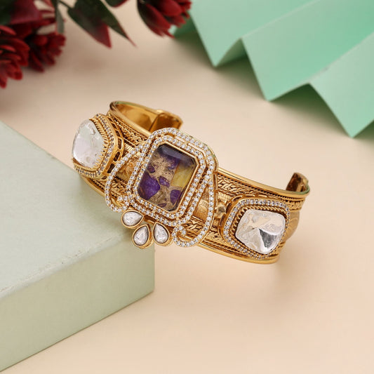 Purple Color American Diamond Bracelet Offering Royal Shine And Modern Appeal