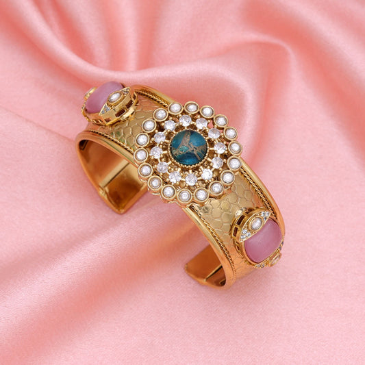 Multi Color American Diamond Bracelet Designed For Bold Traditional Fashion