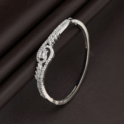 Silver Color American Diamond Bracelet Classic Minimal Modern Jewelry Collection Design