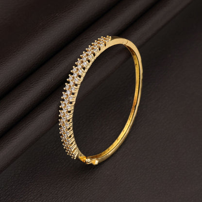 Gold Color American Diamond Bracelet Elegant Festive Bridal Jewelry Collection Design