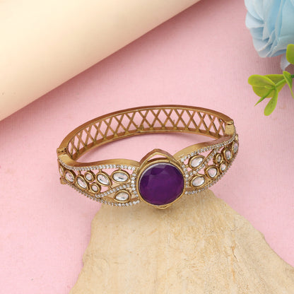 Majestic Deep Blue Color American Diamond Bracelet Tailored For Special Occasion Attire
