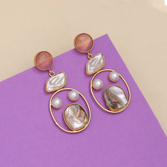 Rose Pink Color Amrapali Earrings