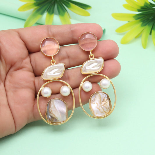 Rose Pink Color Amrapali Earrings