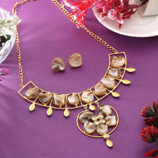 Gold Color Antique Finish Amrapali Necklace Set For Women’S Party Wear Collection