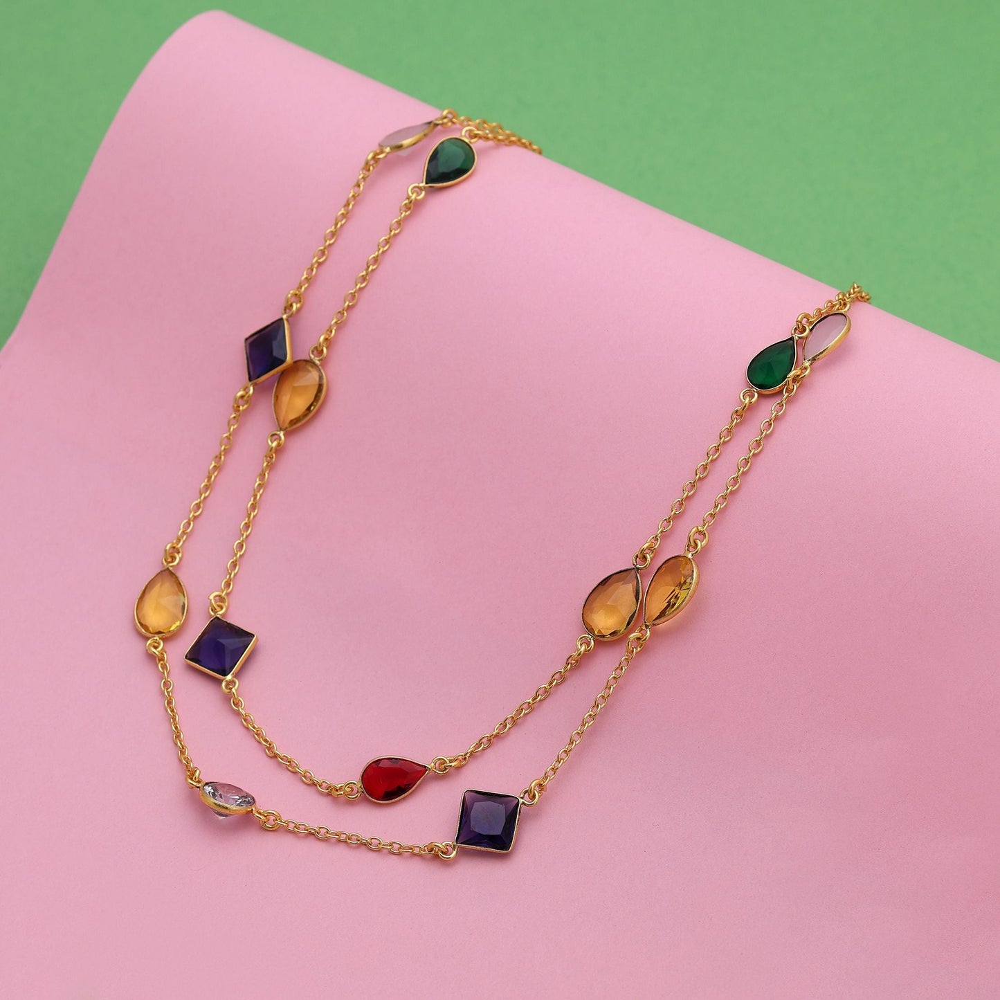 Multi Color Amrapali Necklace Designed With Artistic Patterns To Brighten Every Ethnic Necklace Collection