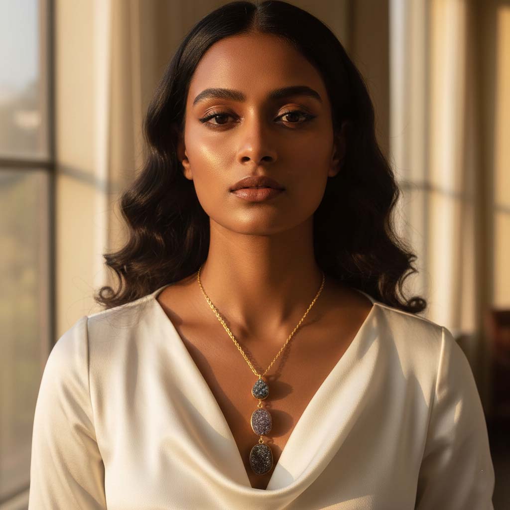 Graue Amrapali Hansli Kette, perfekt zu Saris und Lehengas