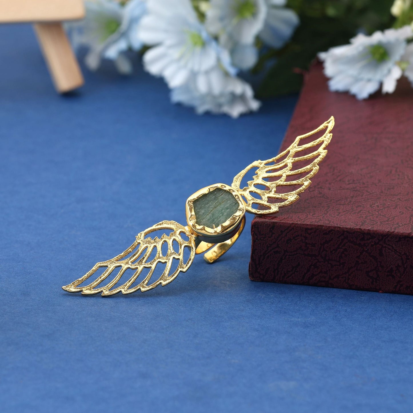 Rama Green Color Amrapali Rings Offering Rich Artistic Detailing Perfect For Festive Styling