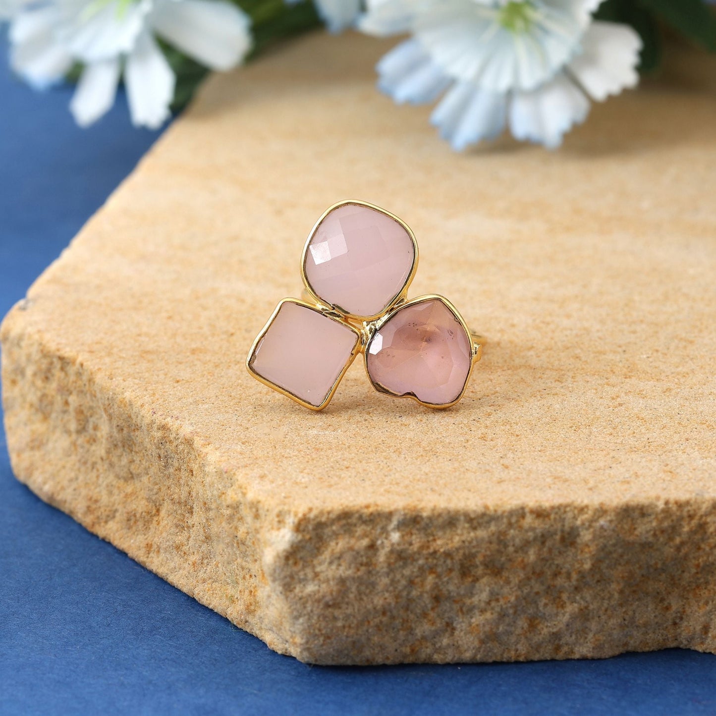 Light Pink Color Amrapali Rings Beautifully Styled For Elegant Traditional Looks With Pastel Charm