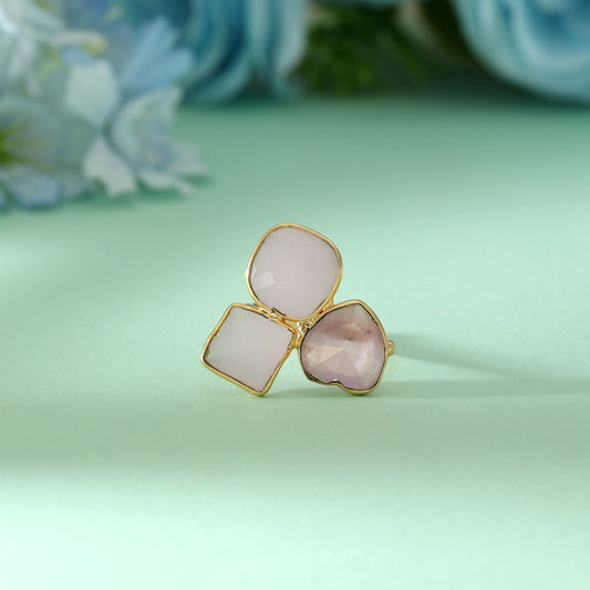 Light Pink Color Amrapali Rings Beautifully Styled For Elegant Traditional Looks With Pastel Charm