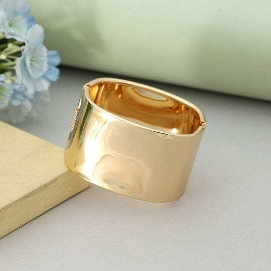 Gold Color Openable Anti Tarnish Bracelet With Contemporary Designer Jewelry Look