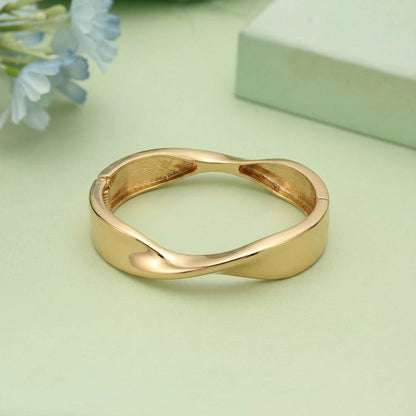 Gold Color Openable Anti Tarnish Bracelet With Designer Minimal Fashion Design