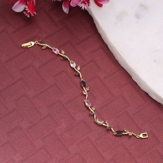 Multi Color Tulip Bracelet Designed with Unique Decorative Finish for Modern Ethnic Fashion Lovers
