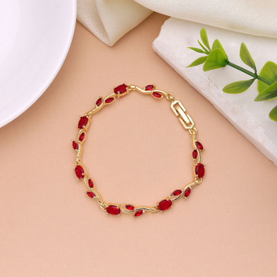 Red Color Tulip Bracelet Crafted with Attractive Designer Style for Festive and Casual Wear
