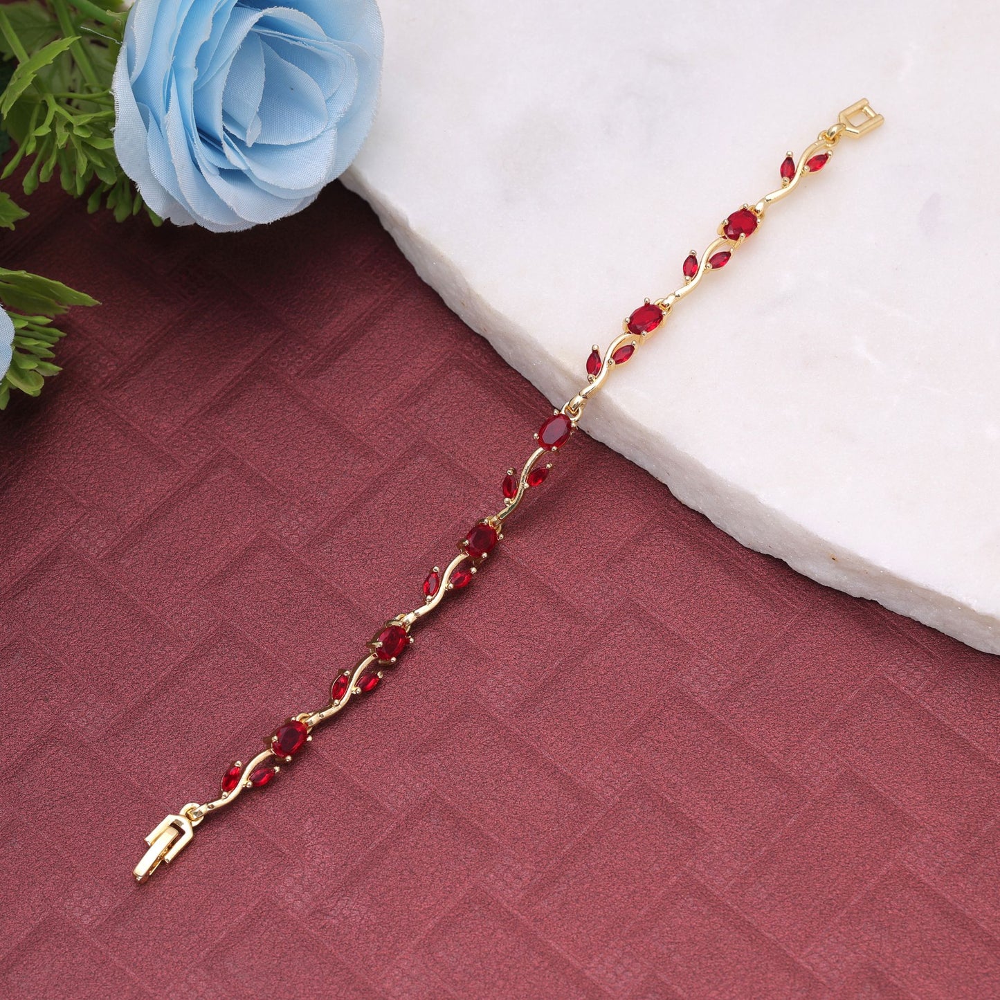 Red Color Tulip Bracelet Crafted with Attractive Designer Style for Festive and Casual Wear