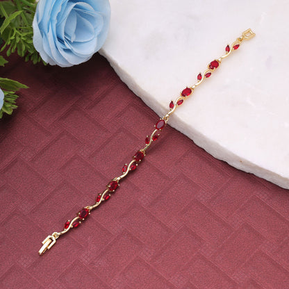 Red Color Tulip Bracelet Crafted with Attractive Designer Style for Festive and Casual Wear