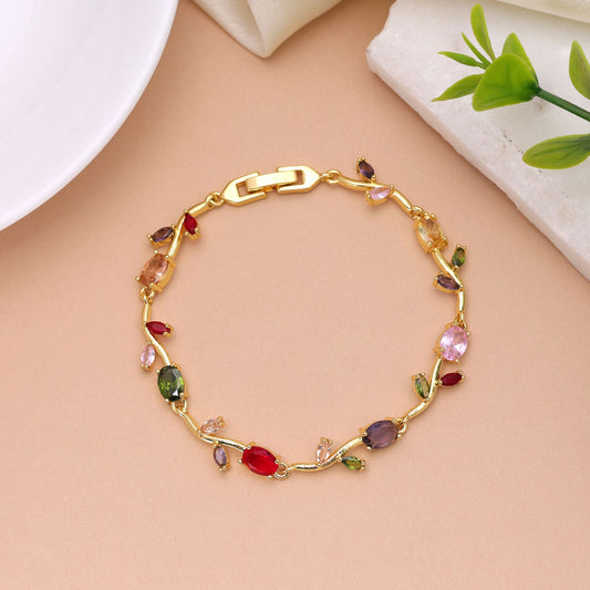 Red & Yellow Color Tulip Bracelet Crafted with Vibrant Traditional Design for Special Occasions