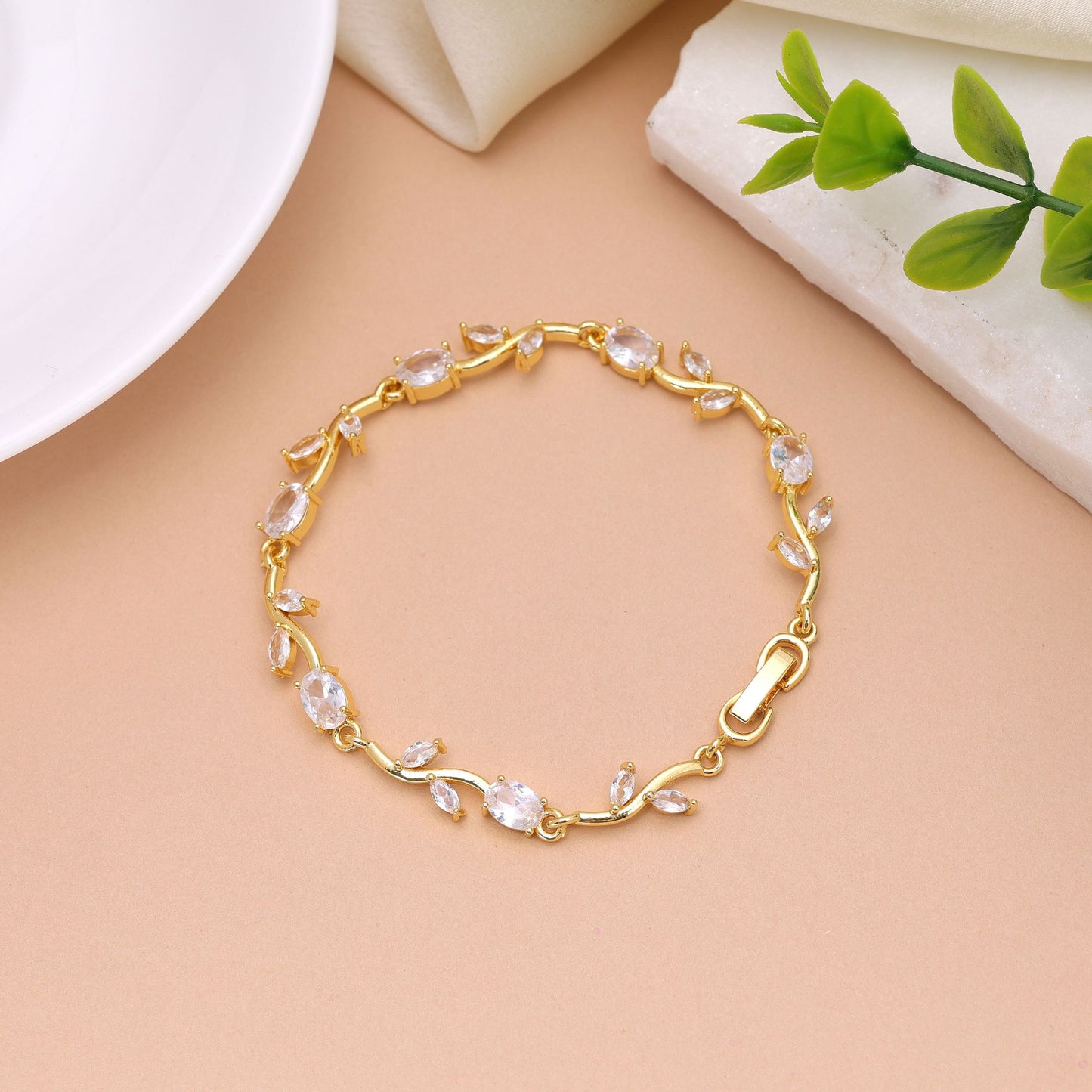 White Color Tulip Bracelet with Charming Floral Design and Elegant Traditional Jewelry Appeal
