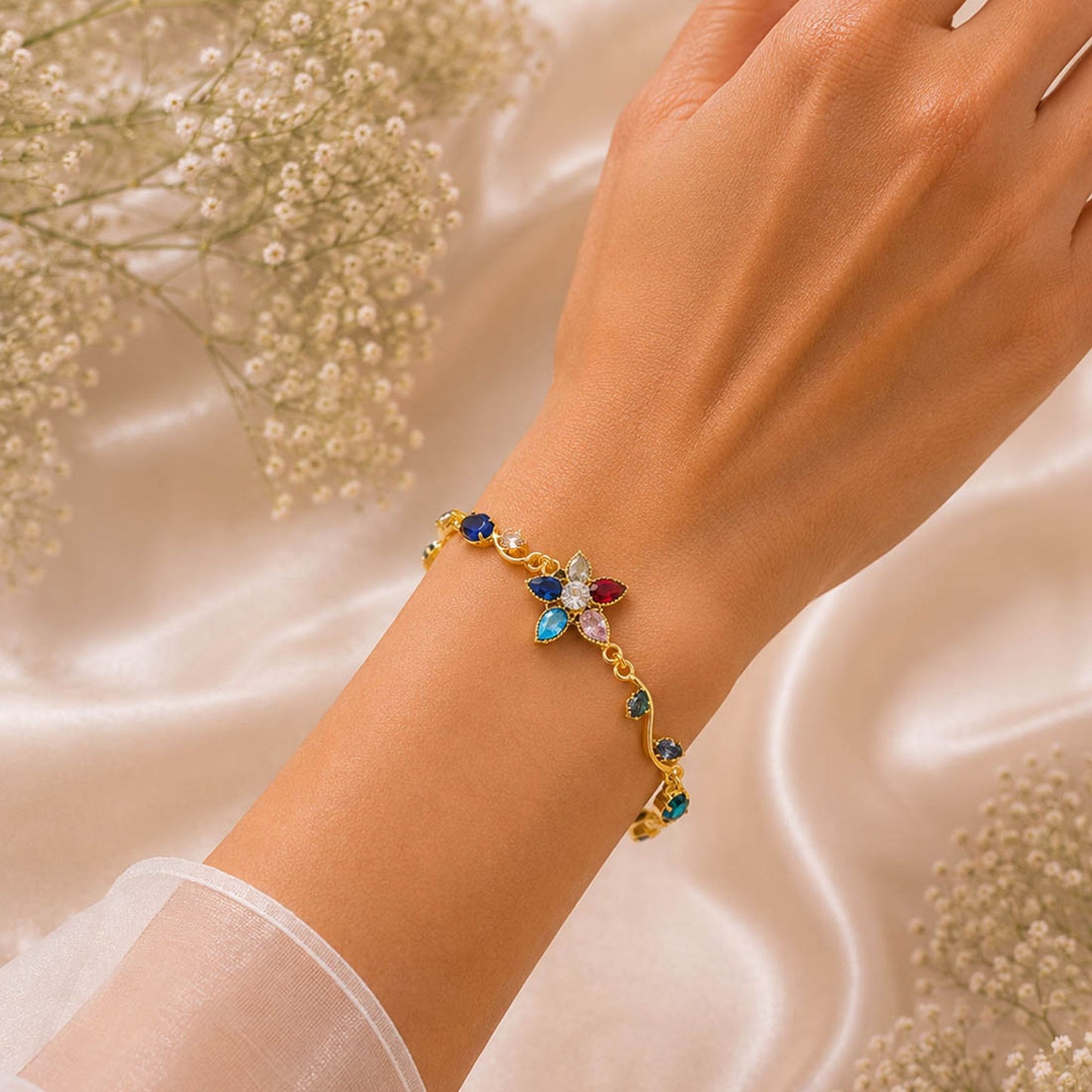 Multi Color Tulip Bracelet Featuring Elegant Fashion Jewelry Style